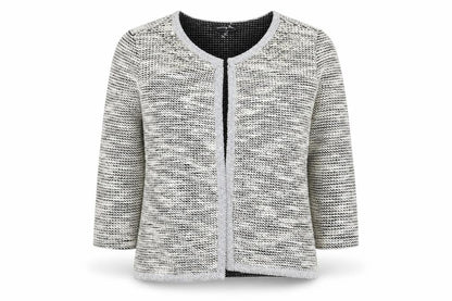 Front view of Preworn women’s beige cardigan jumper, size L