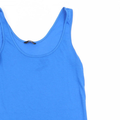 Womens UK Size 8 F&F Blue Basic Tank