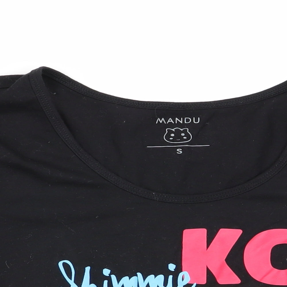 mandu Womens Black   Basic T-Shirt Size S