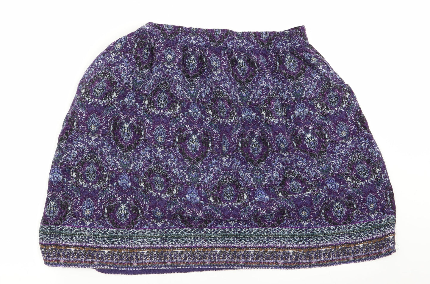 M&S Womens Multicoloured Geometric  Flare Skirt Size 12  - Stretch waistband