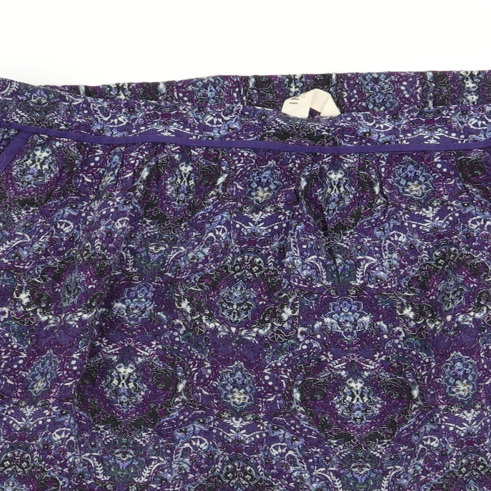 M&S Womens Multicoloured Geometric  Flare Skirt Size 12  - Stretch waistband