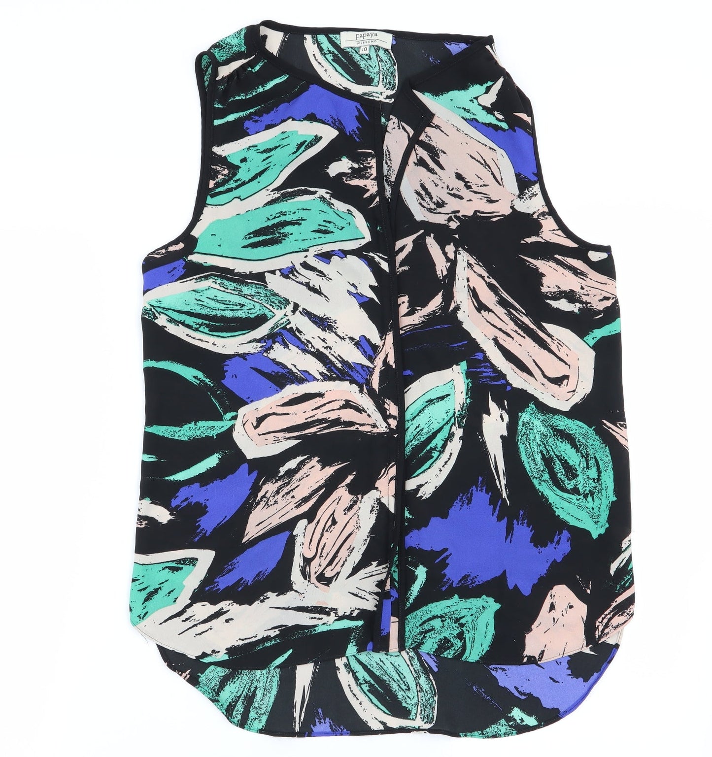 Papaya Womens Multicoloured Geometric  Basic Blouse Size 10