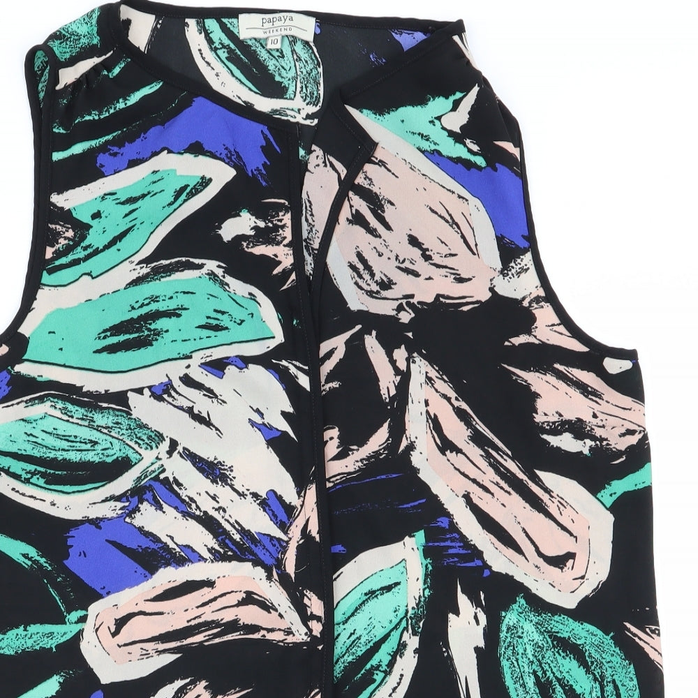 Papaya Womens Multicoloured Geometric  Basic Blouse Size 10