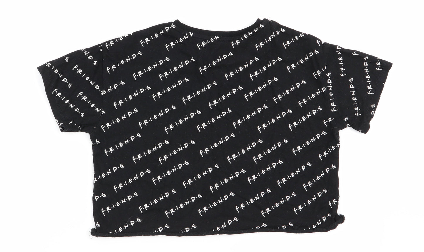 Asda George Girls Black Geometric  Basic T-Shirt Size 10-11 Years  - friends