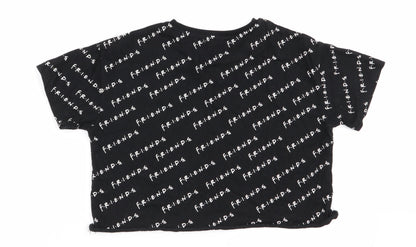 Asda George Girls Black Geometric  Basic T-Shirt Size 10-11 Years  - friends