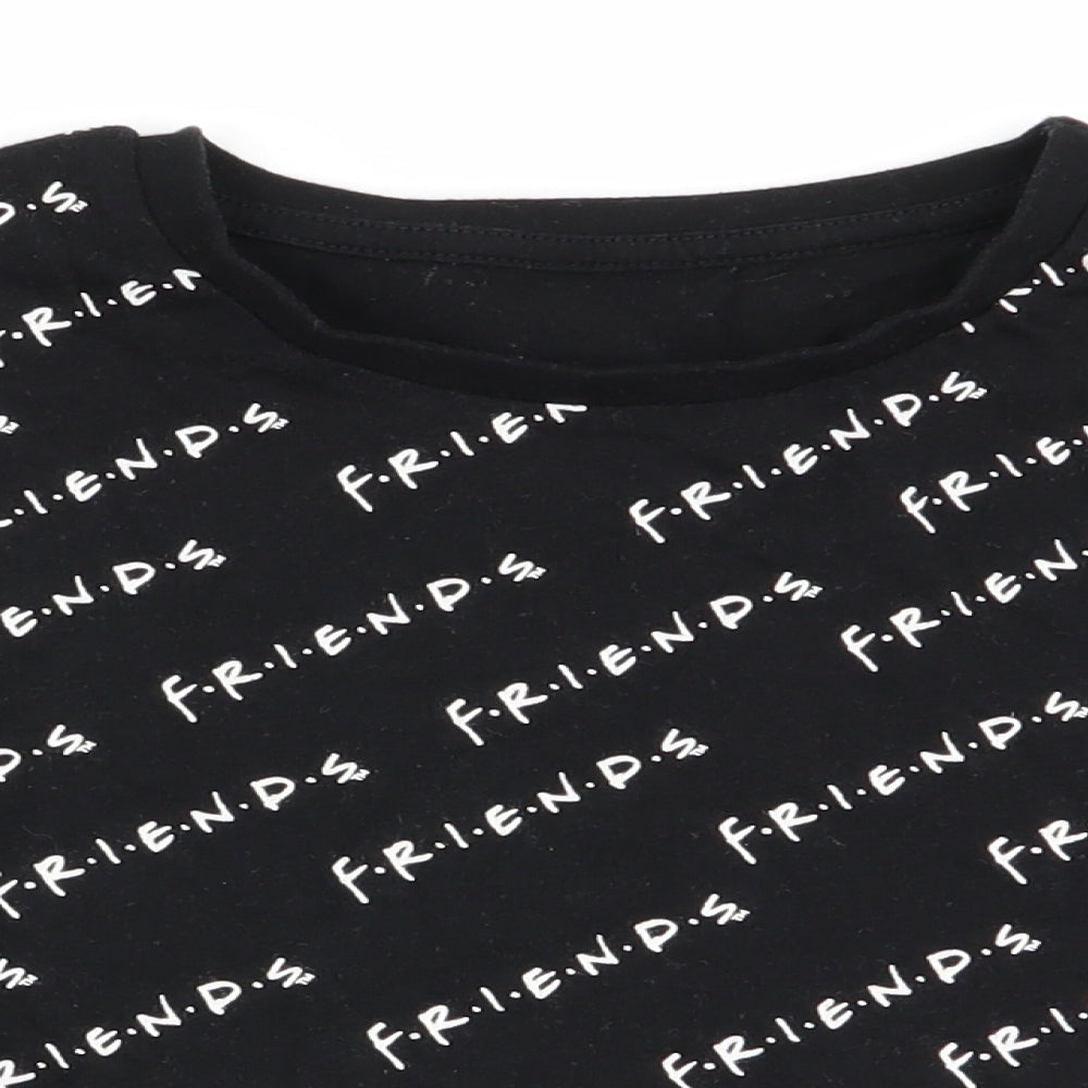 Asda George Girls Black Geometric  Basic T-Shirt Size 10-11 Years  - friends