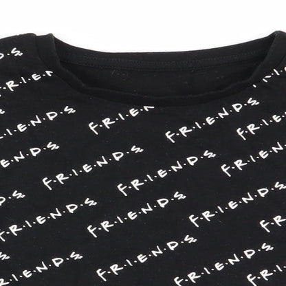 Asda George Girls Black Geometric  Basic T-Shirt Size 10-11 Years  - friends