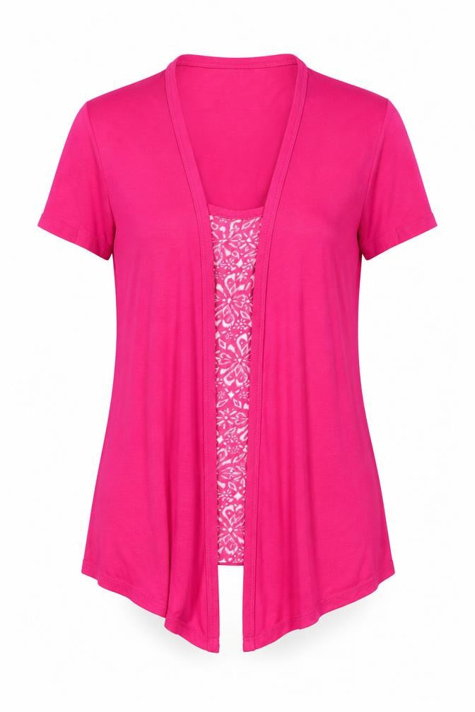 Womens UK Size 12 Debenhams Pink Basic T-Shirt