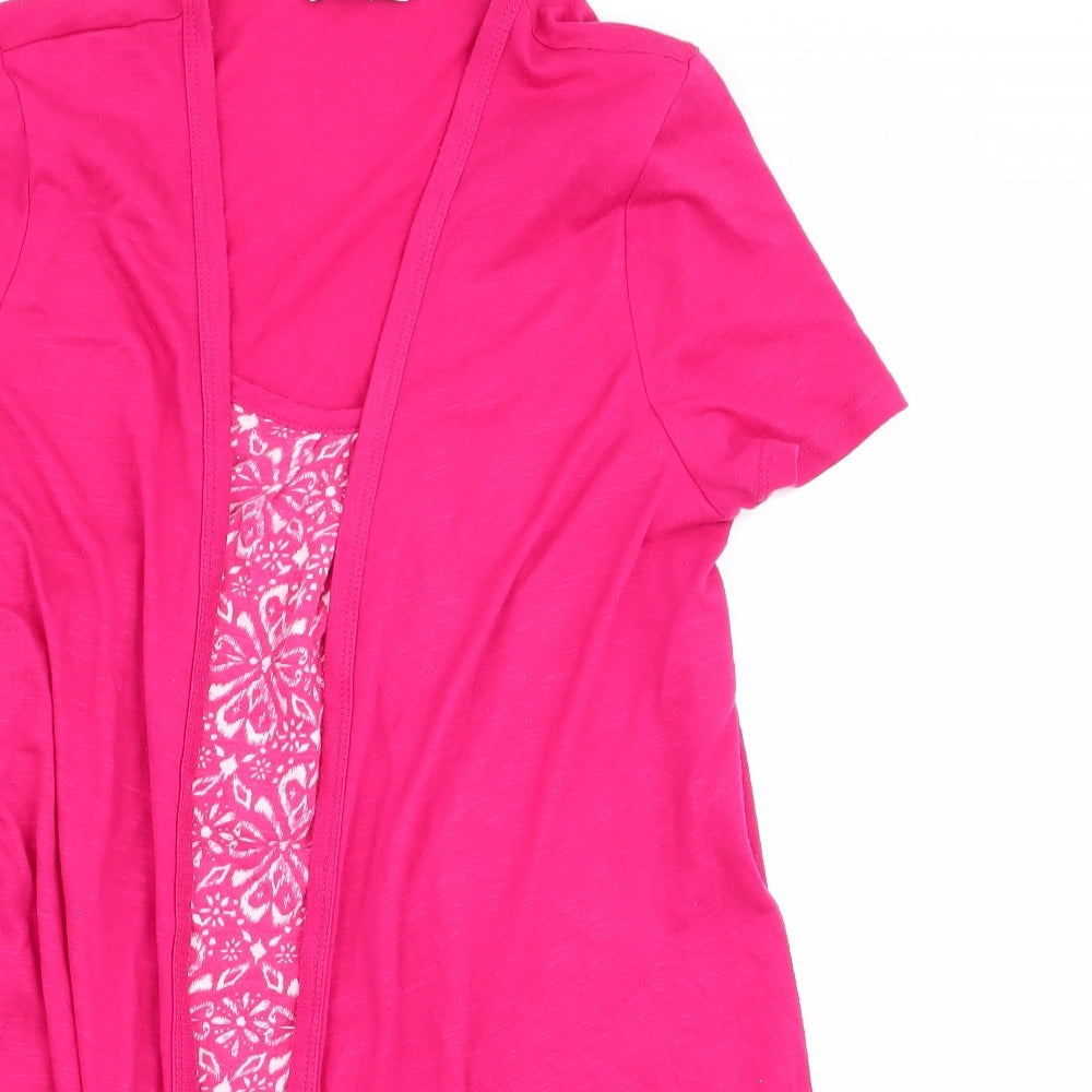 Womens UK Size 12 Debenhams Pink Basic T-Shirt