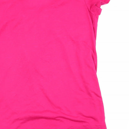 Womens UK Size 12 Debenhams Pink Basic T-Shirt