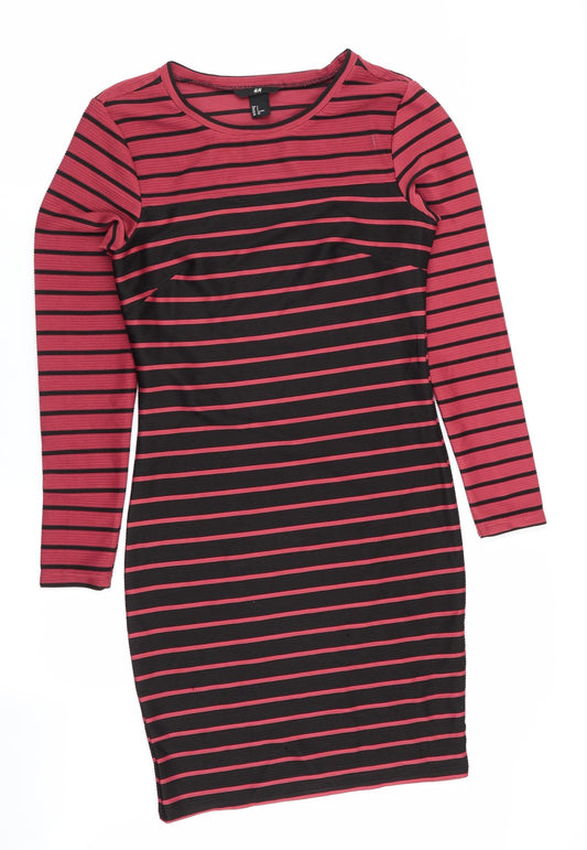 H&M Womens Multicoloured Striped  Fit & Flare  Size 8