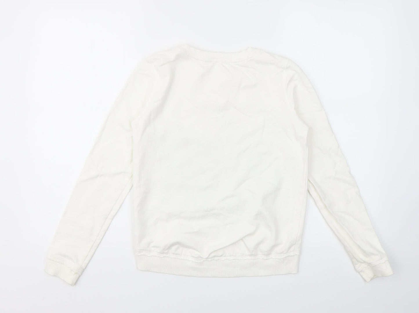 H&M Girls White Animal Print  Pullover Sweatshirt Size 12-13 Years
