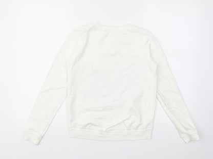 H&M Girls White Animal Print  Pullover Sweatshirt Size 12-13 Years