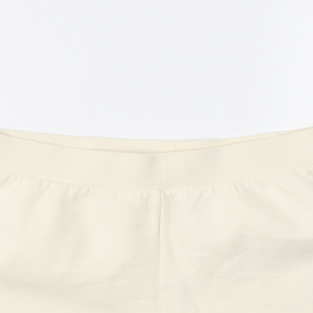 H&M Womens Ivory   Cut-Off Shorts Size M - stretch waistband