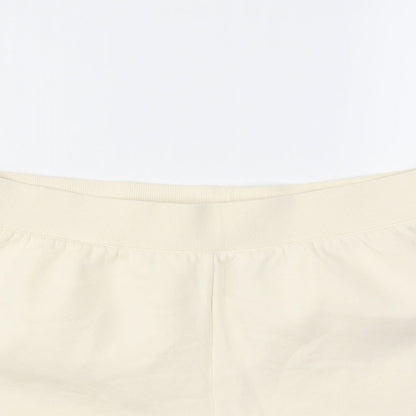 H&M Womens Ivory   Cut-Off Shorts Size M - stretch waistband