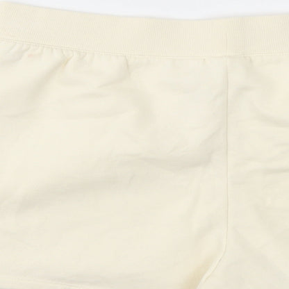H&M Womens Ivory   Cut-Off Shorts Size M - stretch waistband