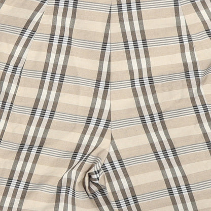 MNG Womens Brown Check  Cut-Off Shorts Size 30 in