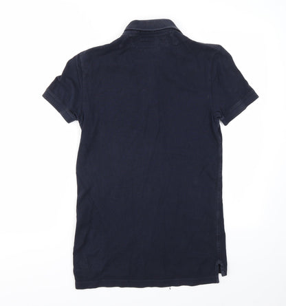 Preworn Mens Blue Houndstooth   Polo Size XS