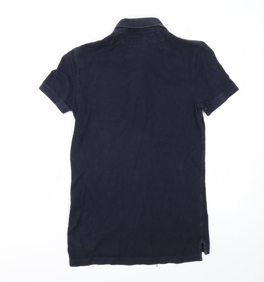 Preworn Mens Blue Houndstooth   Polo Size XS