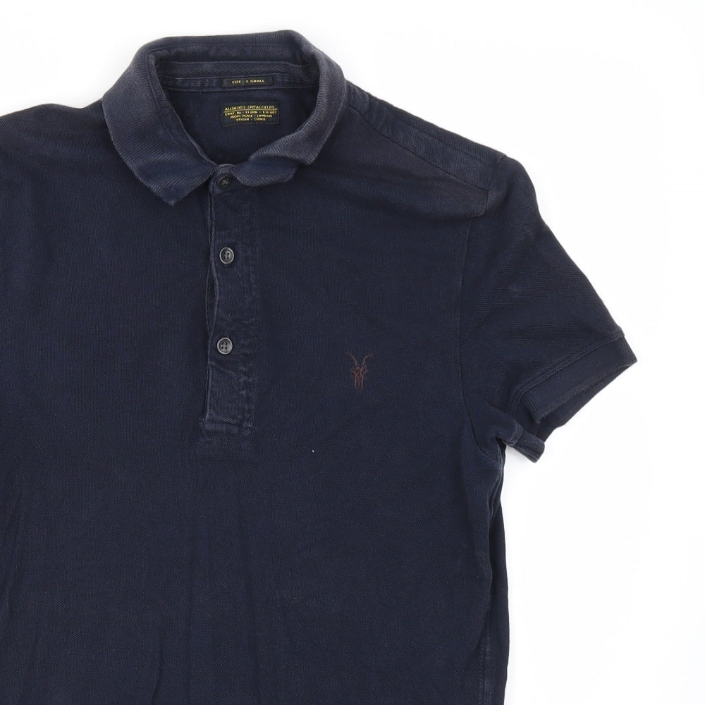Preworn Mens Blue Houndstooth   Polo Size XS