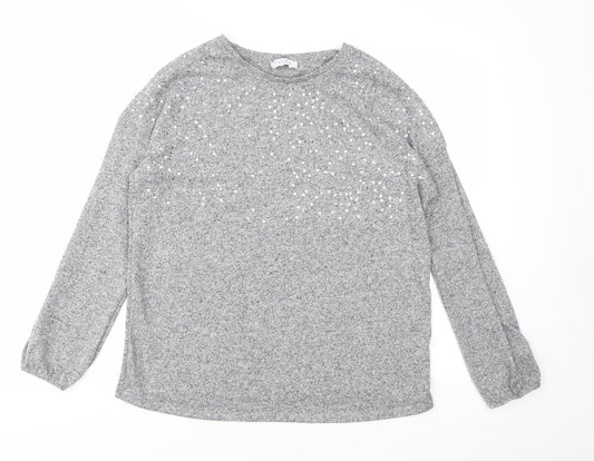 Womens UK Size 14 Papaya Grey Pullover Jumper