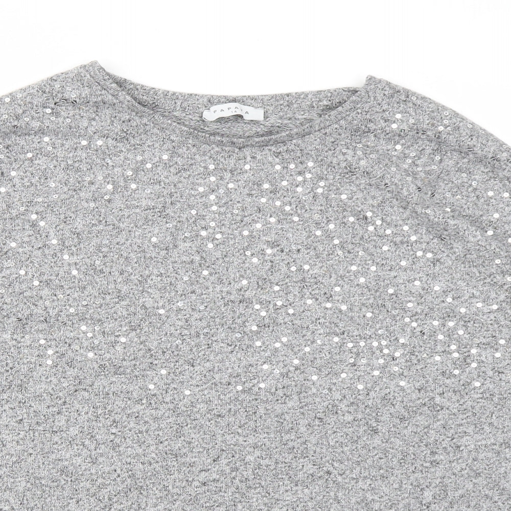 Womens UK Size 14 Papaya Grey Pullover Jumper