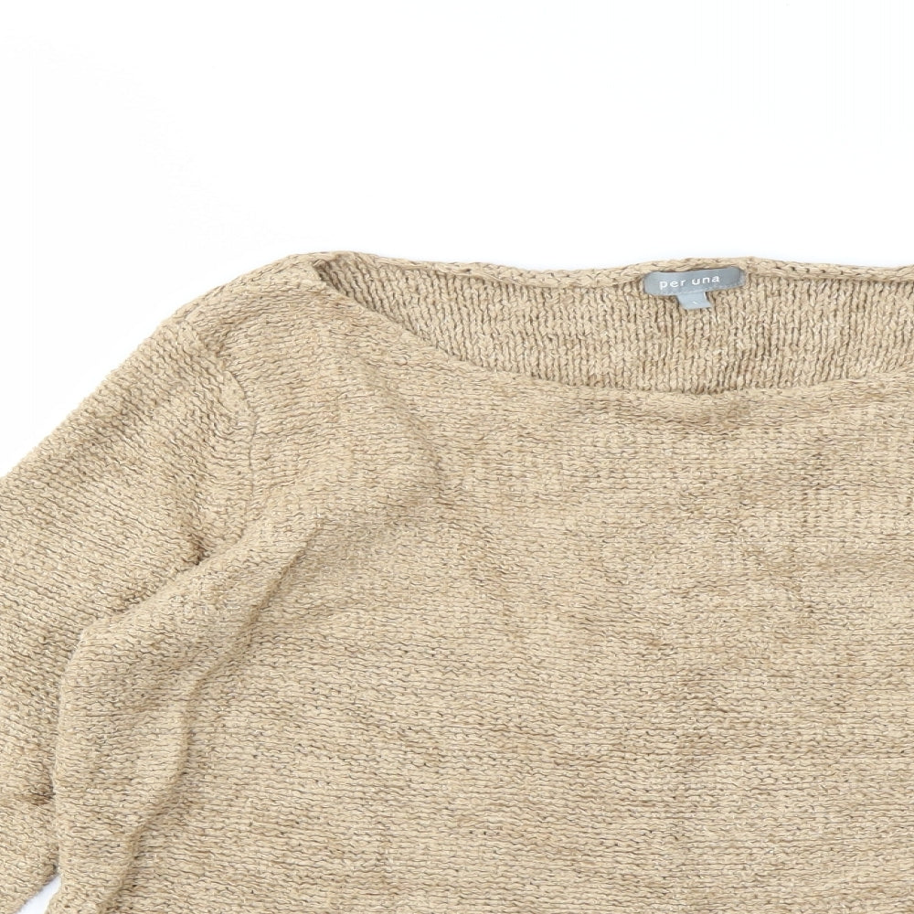 Womens UK Size L M&S Beige Pullover Jumper