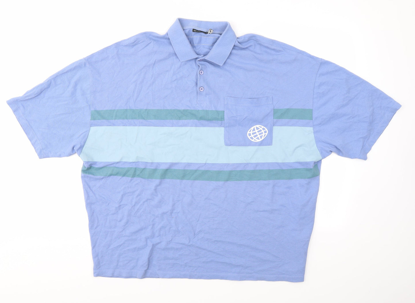 ASOS Mens Blue Houndstooth   Polo Size L