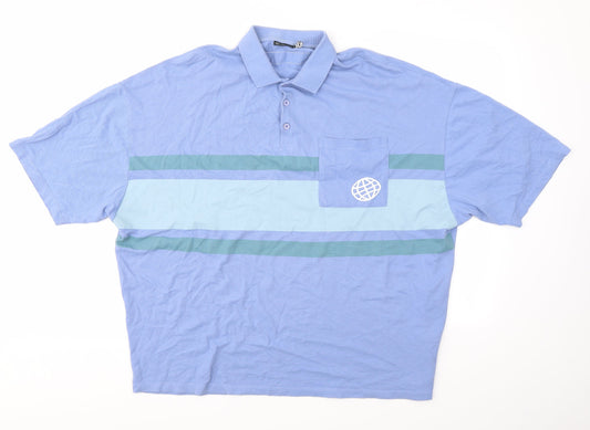 ASOS Mens Blue Houndstooth   Polo Size L