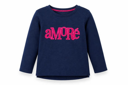 Front view of WULILUU girls’ blue geometric jumper, size XS
