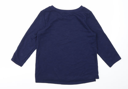WULILUU Girls Blue Geometric  Pullover Jumper Size XS