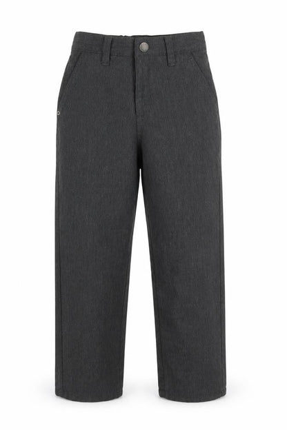 Front view of Next boys’ grey ikat jogger trousers, size 9, months