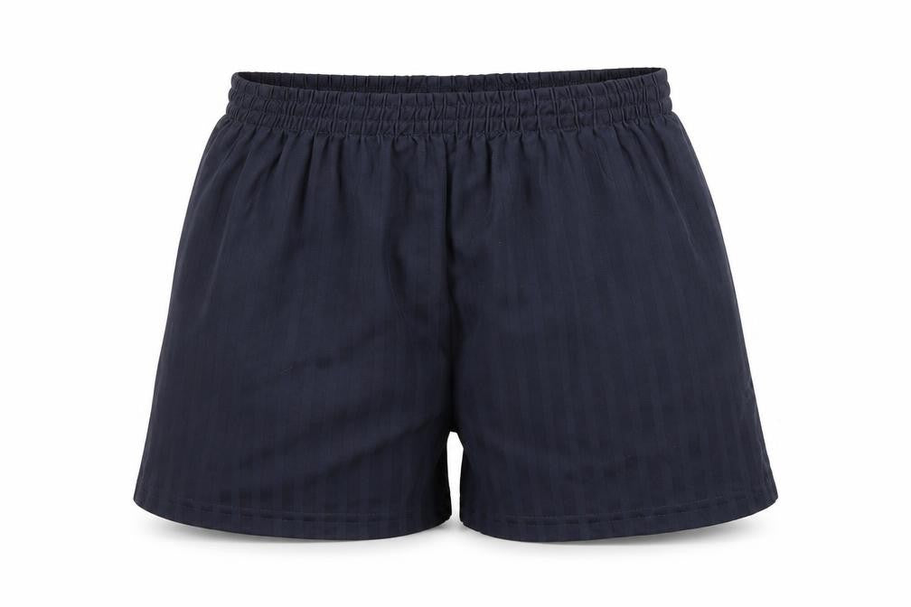 Front view of Tu boys’ blue sweat shorts, size 11, years