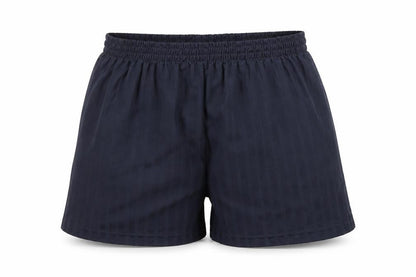 Front view of Tu boys’ blue sweat shorts, size 11, years