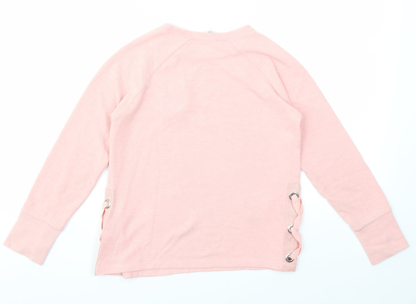 PREWORN  Girls Pink Animal Print  Basic T-Shirt Size S