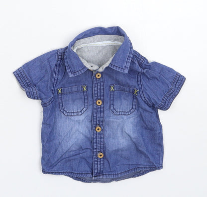 Matalan Baby Blue  Denim Basic Button-Up Size 0-3 Months