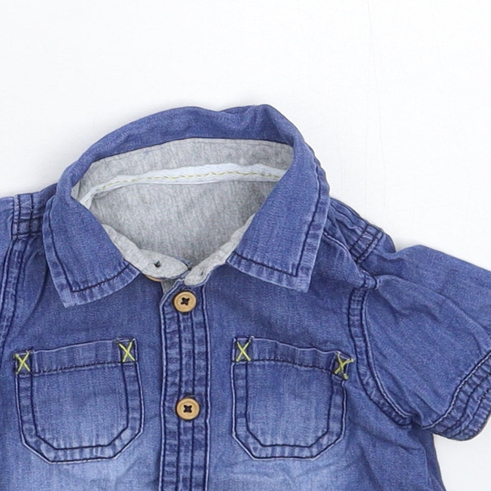 Matalan Baby Blue  Denim Basic Button-Up Size 0-3 Months