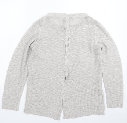Womens UK Size 14 Peacocks Silver Pullover Jumper