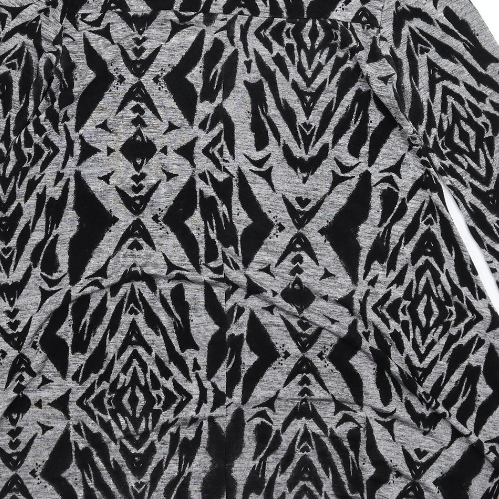 Ribbon Womens Grey Geometric Knit Jumper Dress  Size 8