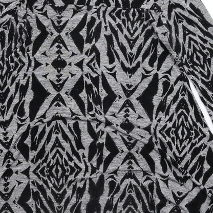 Ribbon Womens Grey Geometric Knit Jumper Dress  Size 8
