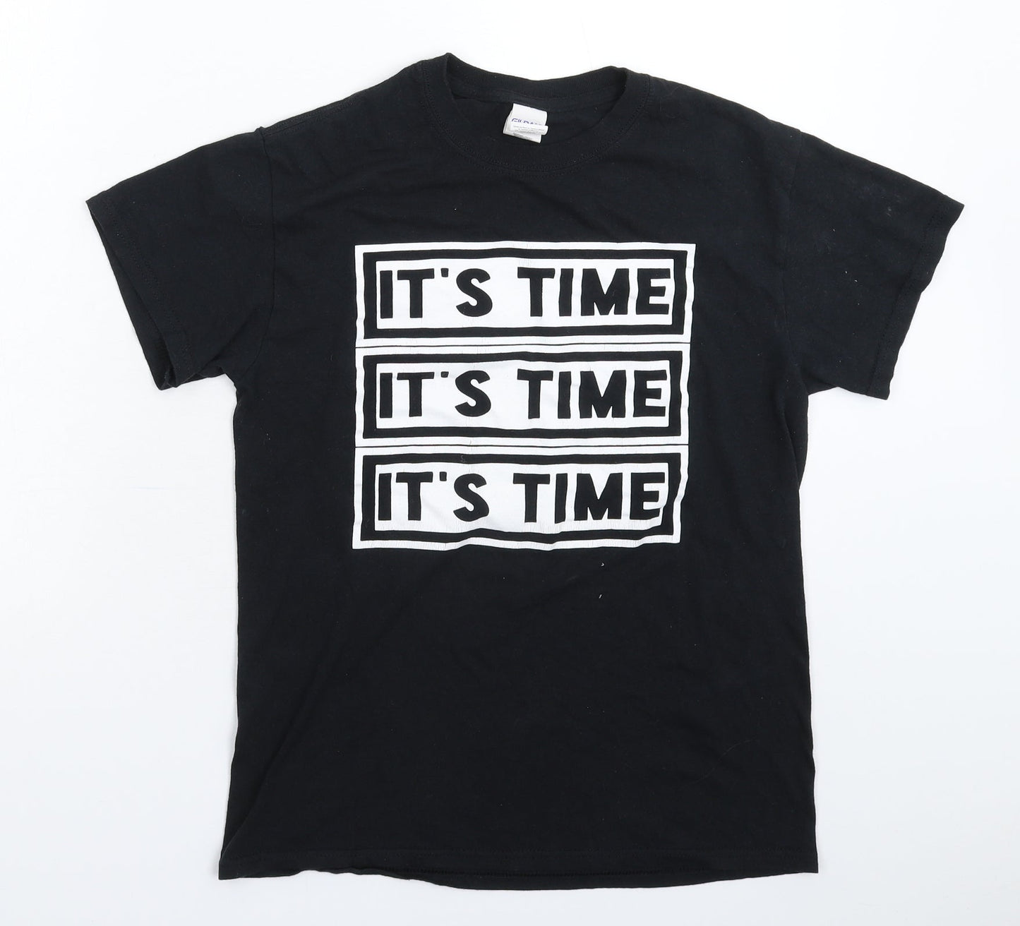Mens UK Size S Gildan Black  T-Shirt