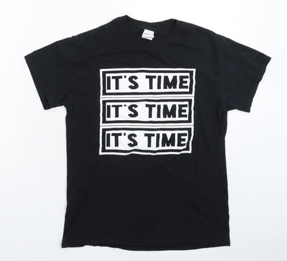 Mens UK Size S Gildan Black  T-Shirt