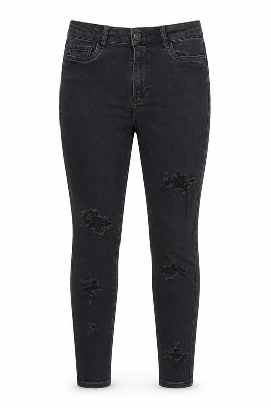 Front view of Denim 365 women’s black denim jegging jeans, size UK 10, 26-inch leg