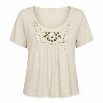 Front view of Country Casuals women’s grey basic t-shirt, size XL