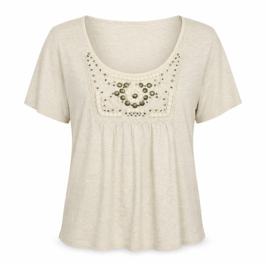 Front view of Country Casuals women’s grey basic t-shirt, size XL