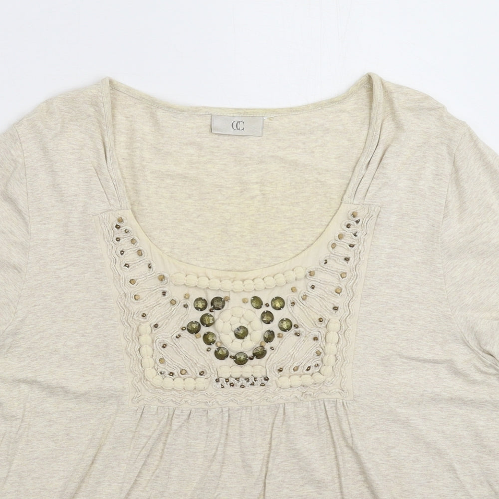 Womens UK Size XL Country Casuals Grey Basic T-Shirt