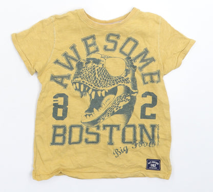 Additional front view of Next boys’ yellow basic t-shirt, size 5, years
