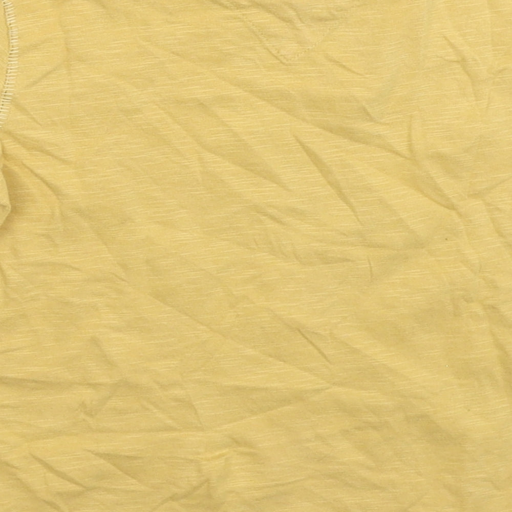Brand and care label for Next boys’ yellow basic t-shirt, size 5, years