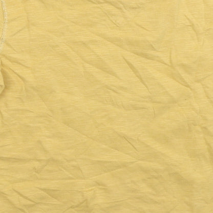 Brand and care label for Next boys’ yellow basic t-shirt, size 5, years