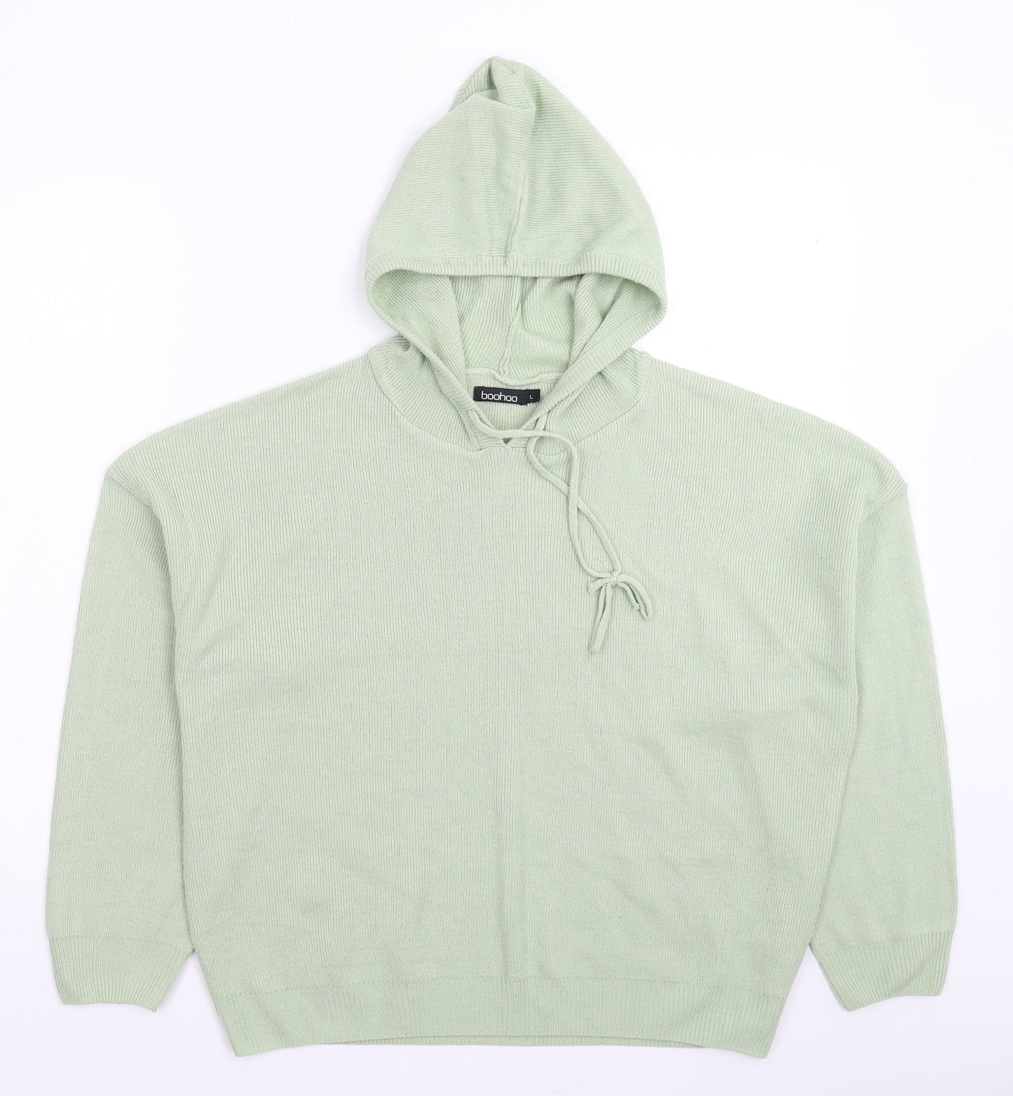 Boohoo Womens Green  Knit Pullover Jumper Size L